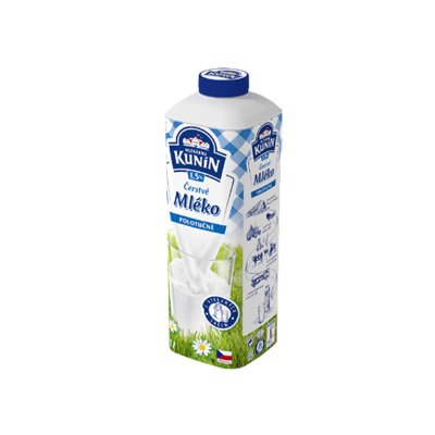Čerstvé mléko Kunín polotučné 1 l